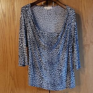 Scoop Neck Animal Print Women's Plus Size